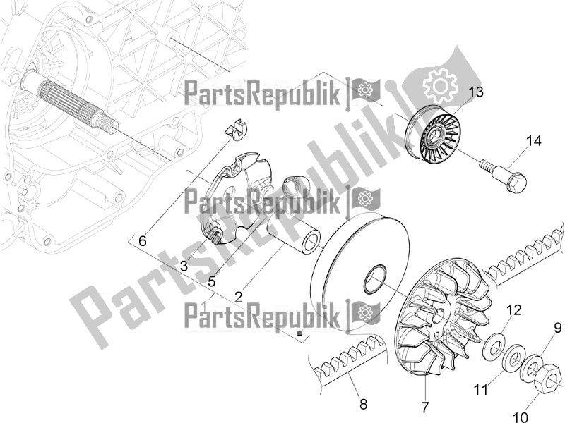 Toutes les pièces pour le Poulie Motrice du Vespa GTS 250 4V IE 2016