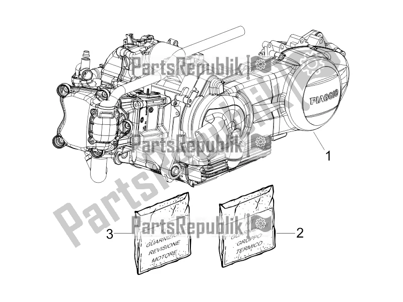 Todas las partes para Ensamblaje Del Motor de Vespa GTS 250 4V IE 2016