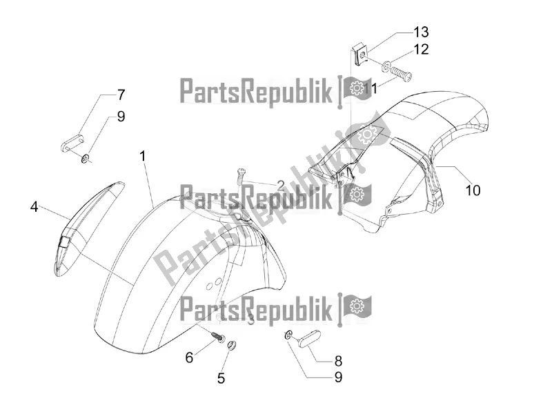 Todas las partes para Carcasa De La Rueda - Guardabarros de Vespa GTS 250 4V IE 2016