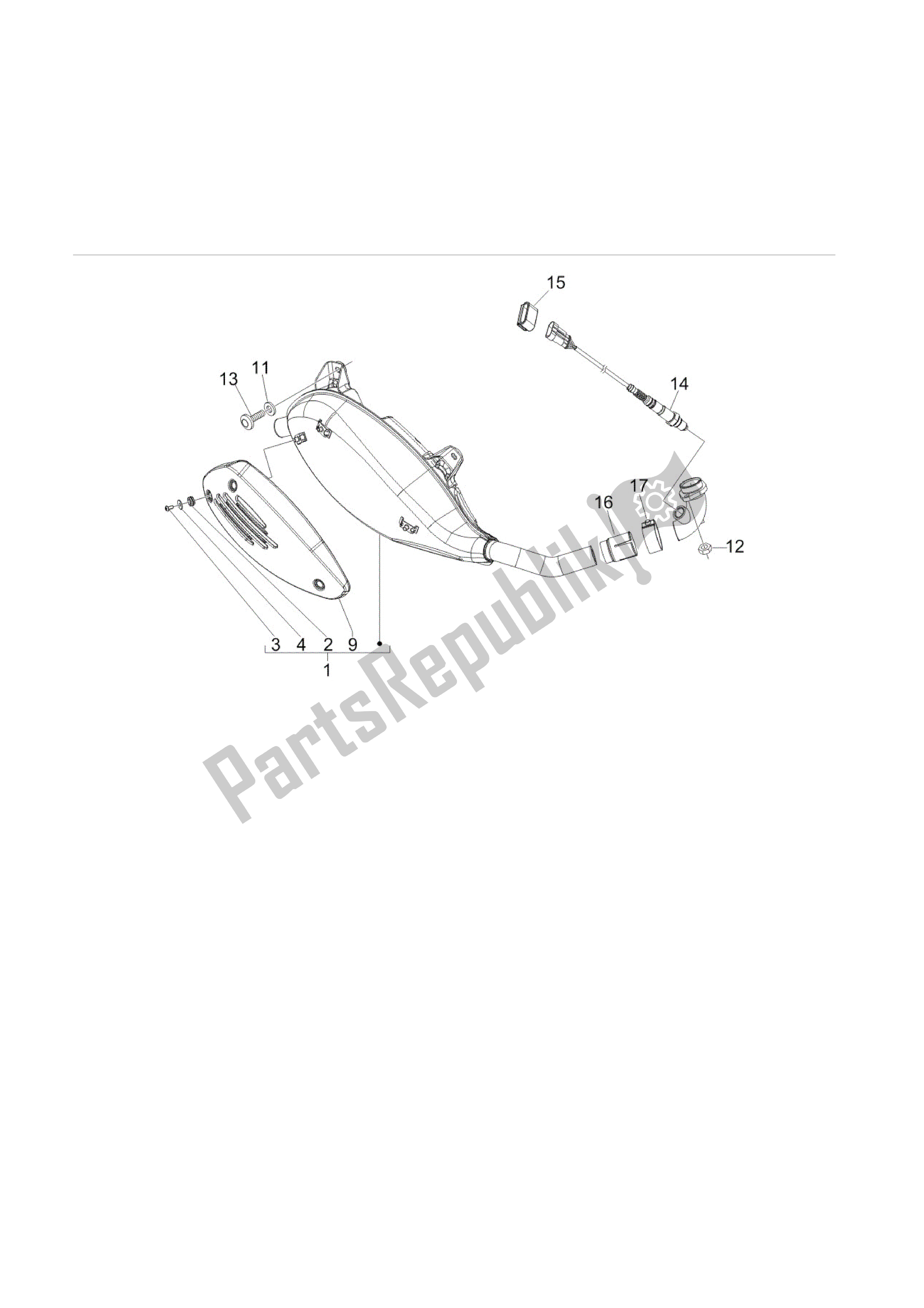 Wszystkie części do Silenciador Vespa GTS 250 2005 - 2009