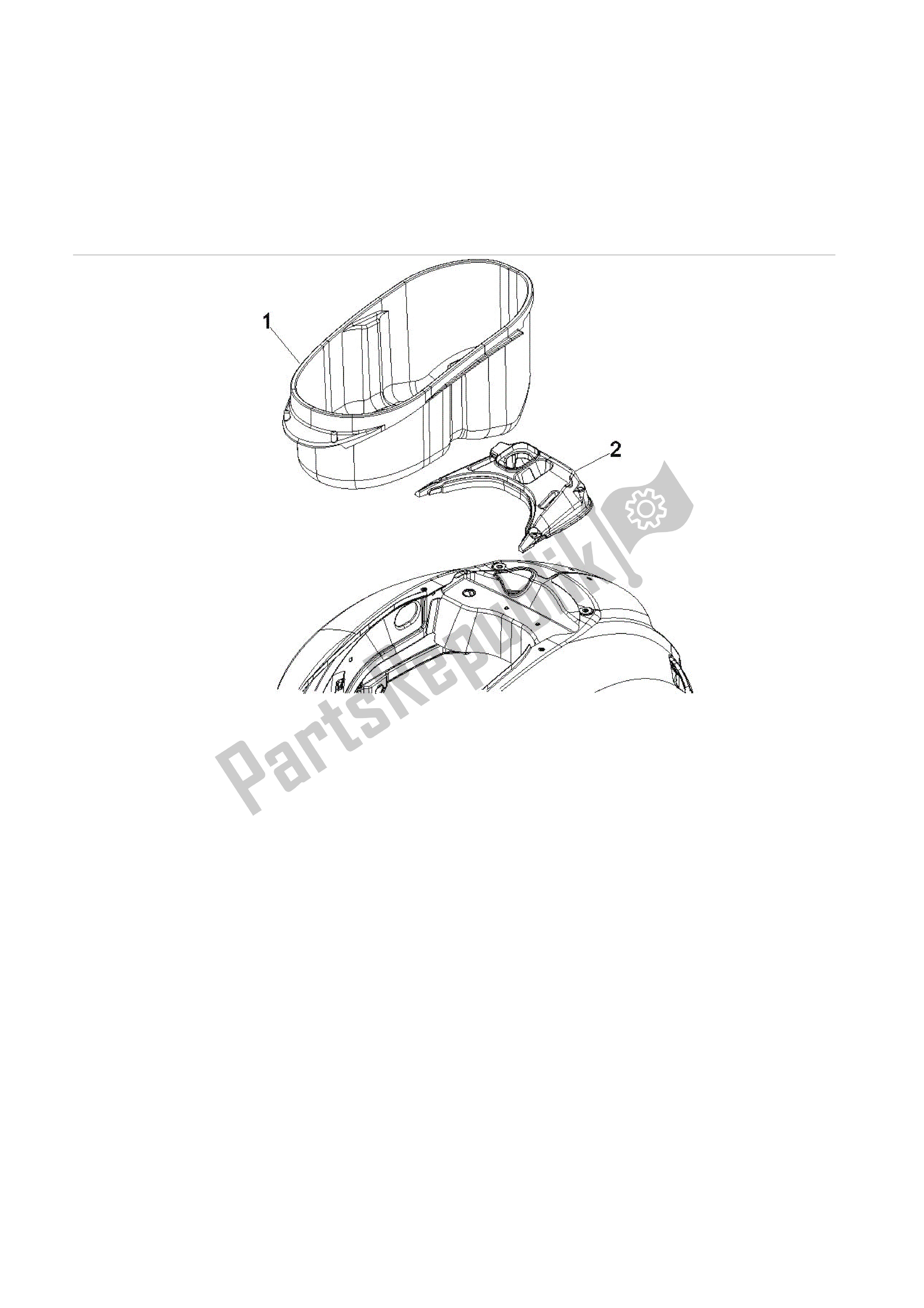 Tutte le parti per il Alojamiento Casco - Parte Debajo Sillìn del Vespa GTS 250 2005 - 2009