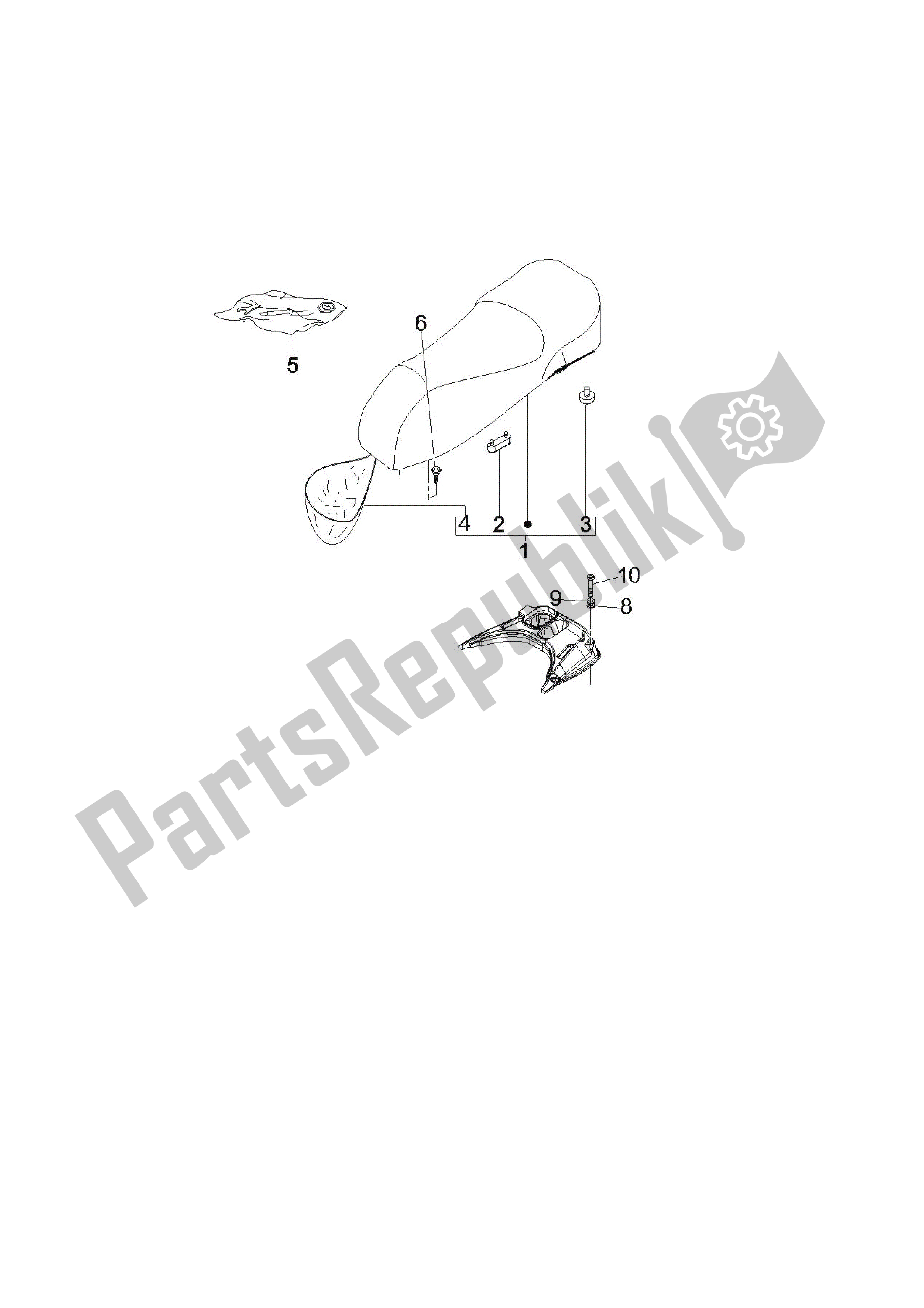 Toutes les pièces pour le Sillín / Asientos - Bolsa Herramienta du Vespa GTS 250 2005 - 2009