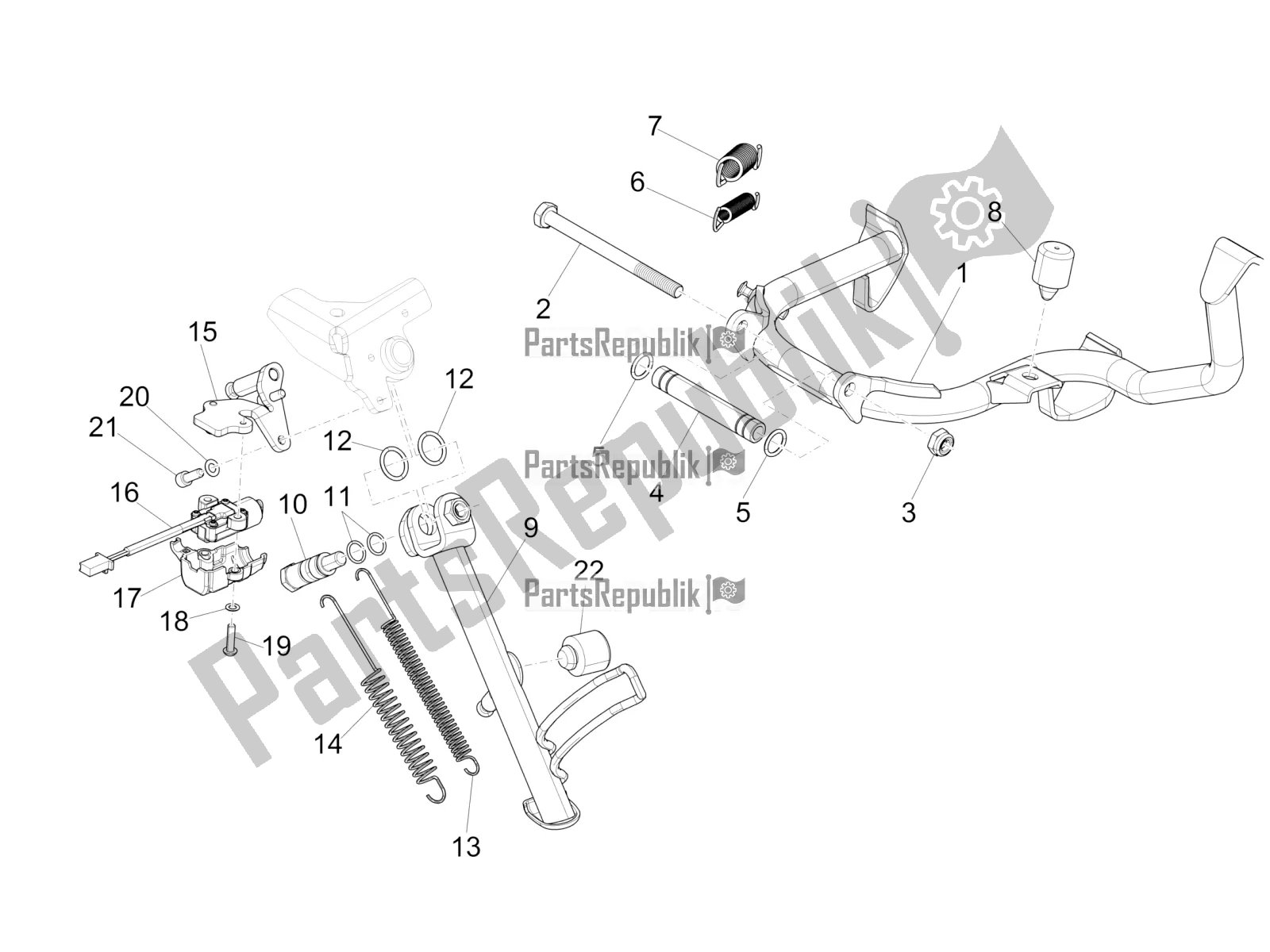 Todas las partes para Soporte / S de Vespa GTS 300 4T 4V IE ABS Apac 2017