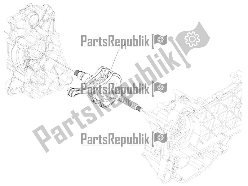 All parts for the Crankshaft of the Vespa GTS 300 4T 4V IE ABS Apac 2018