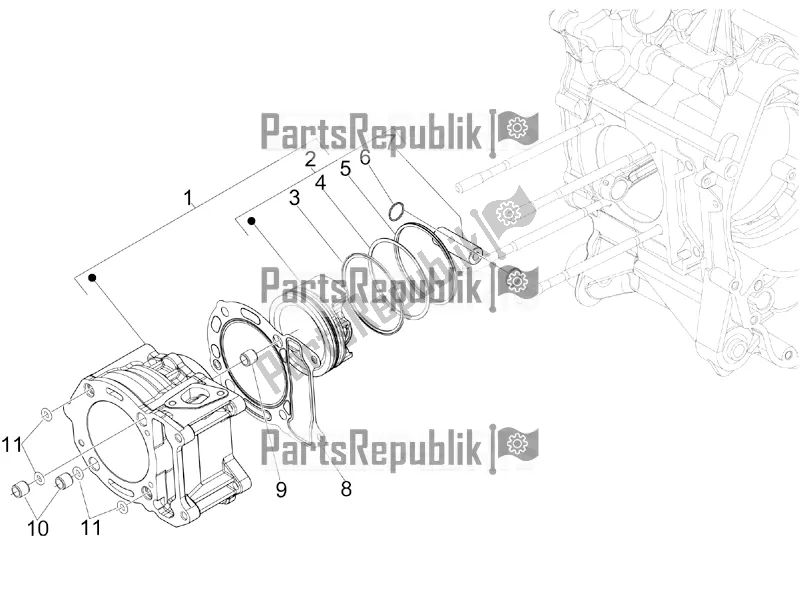 Toutes les pièces pour le Unité Cylindre-piston-axe De Poignet du Vespa GTS 300 4T 4V IE ABS Apac 2018