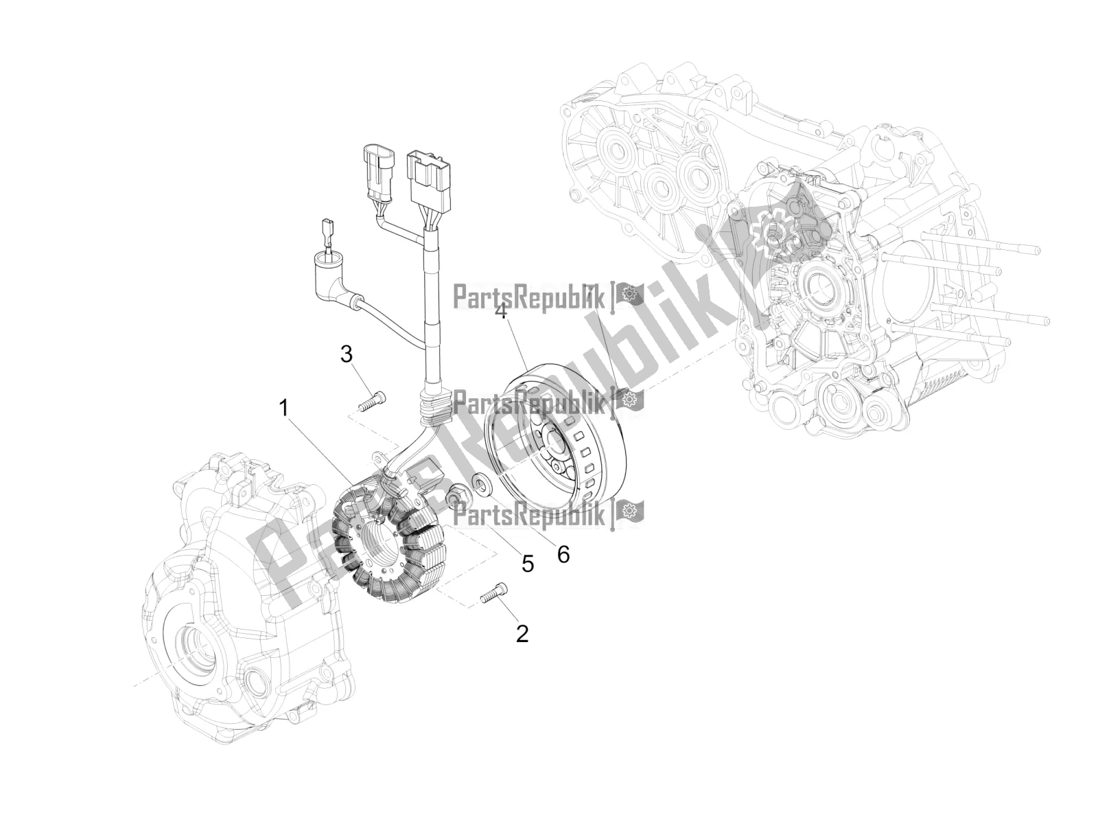 Toutes les pièces pour le Volant Magnéto du Vespa GTS 300 4T 4V IE ABS Apac 2018