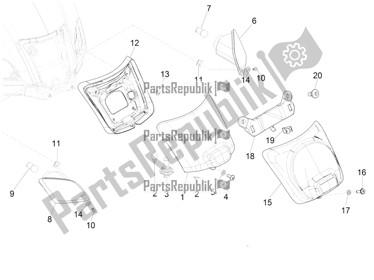 Todas las partes para Faros Traseros - Luces Intermitentes de Vespa GTS 300 4T 4V IE ABS Apac 2018