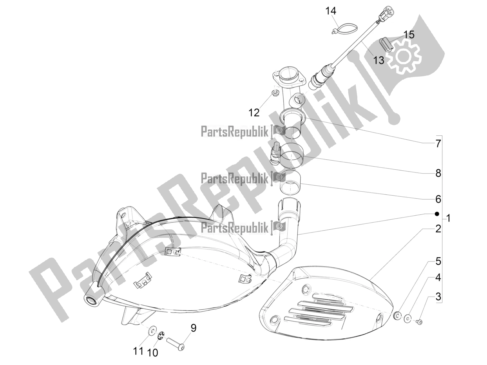 All parts for the Silencer of the Vespa GTS 300 4T 4V IE ABS Apac 2018