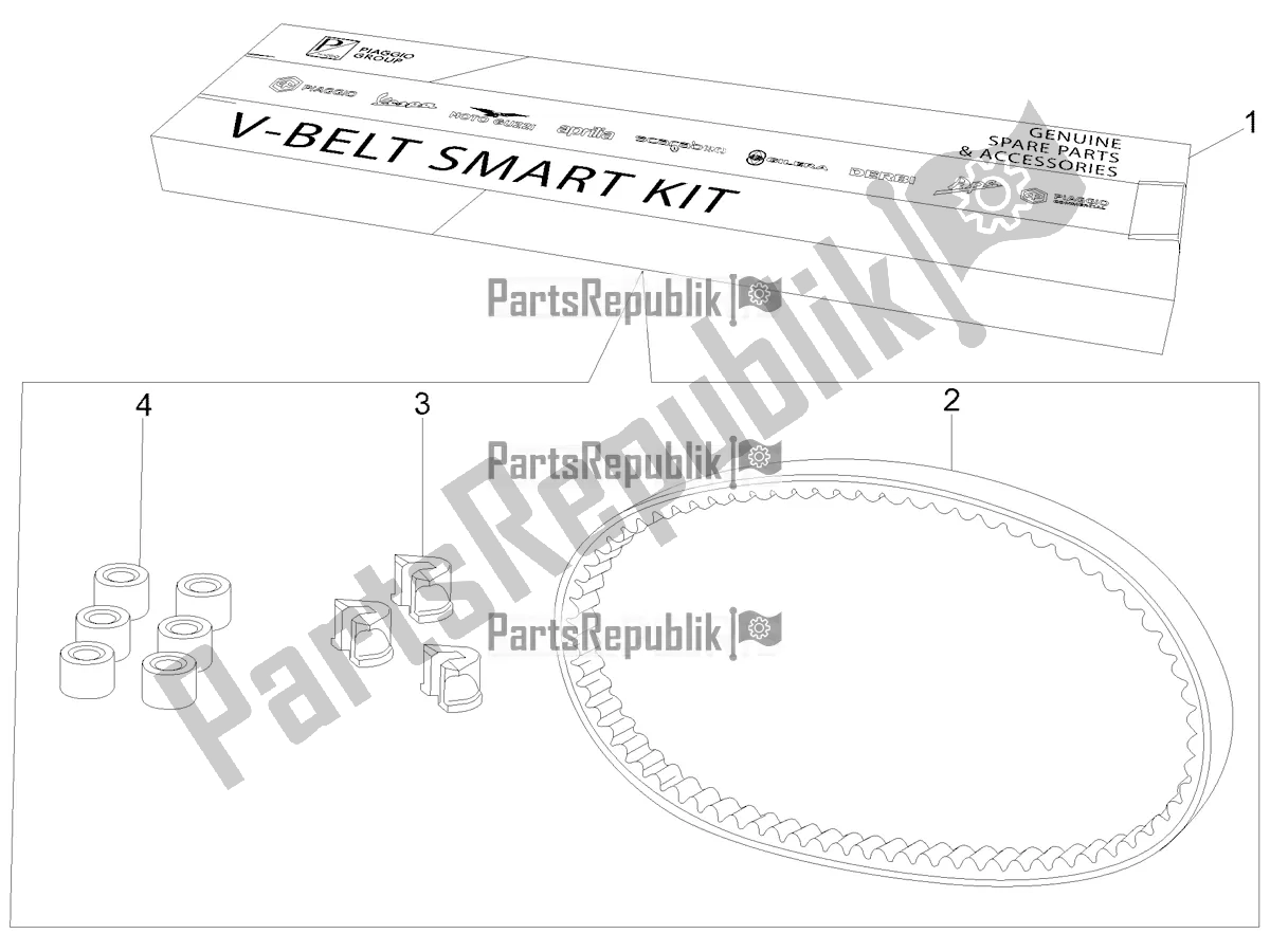 Todas las partes para Transmission Kit de Vespa GTS 300 4T 4V IE ABS Apac 2018