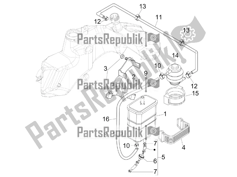 Toutes les pièces pour le Système Anti-percolation du Vespa GTS 300 4V IE Abs-noabs 2016