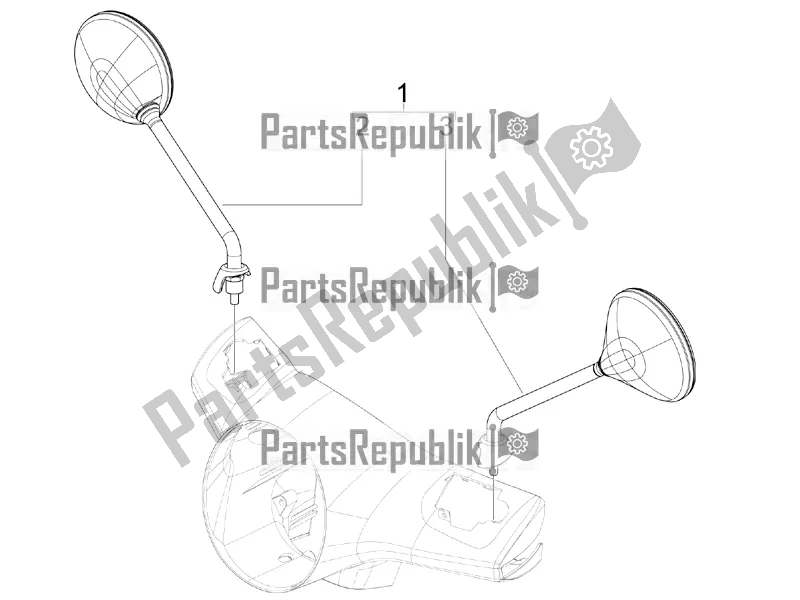 Toutes les pièces pour le Miroir (s) De Conduite du Vespa GTS 300 4V IE Abs-noabs 2016