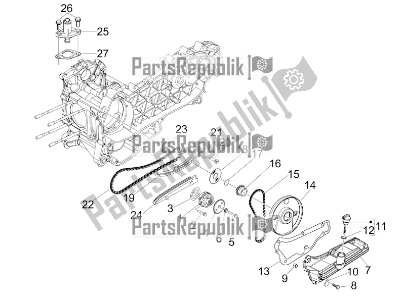 Toutes les pièces pour le La Pompe à Huile du Vespa GTS 300 4V IE Abs-noabs 2016