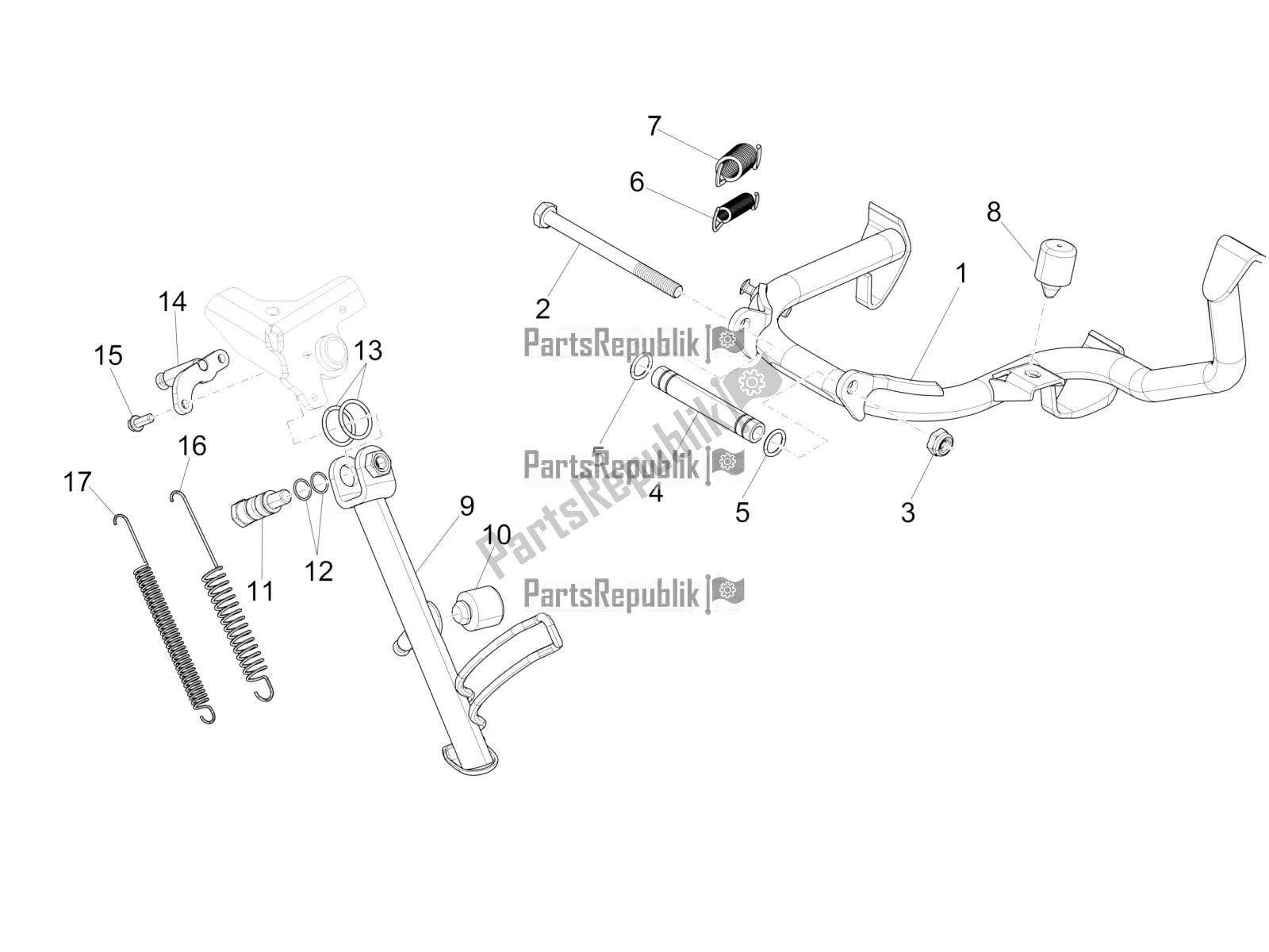 Toutes les pièces pour le Des Stands du Vespa GTS 300 4V IE Abs-noabs 2016