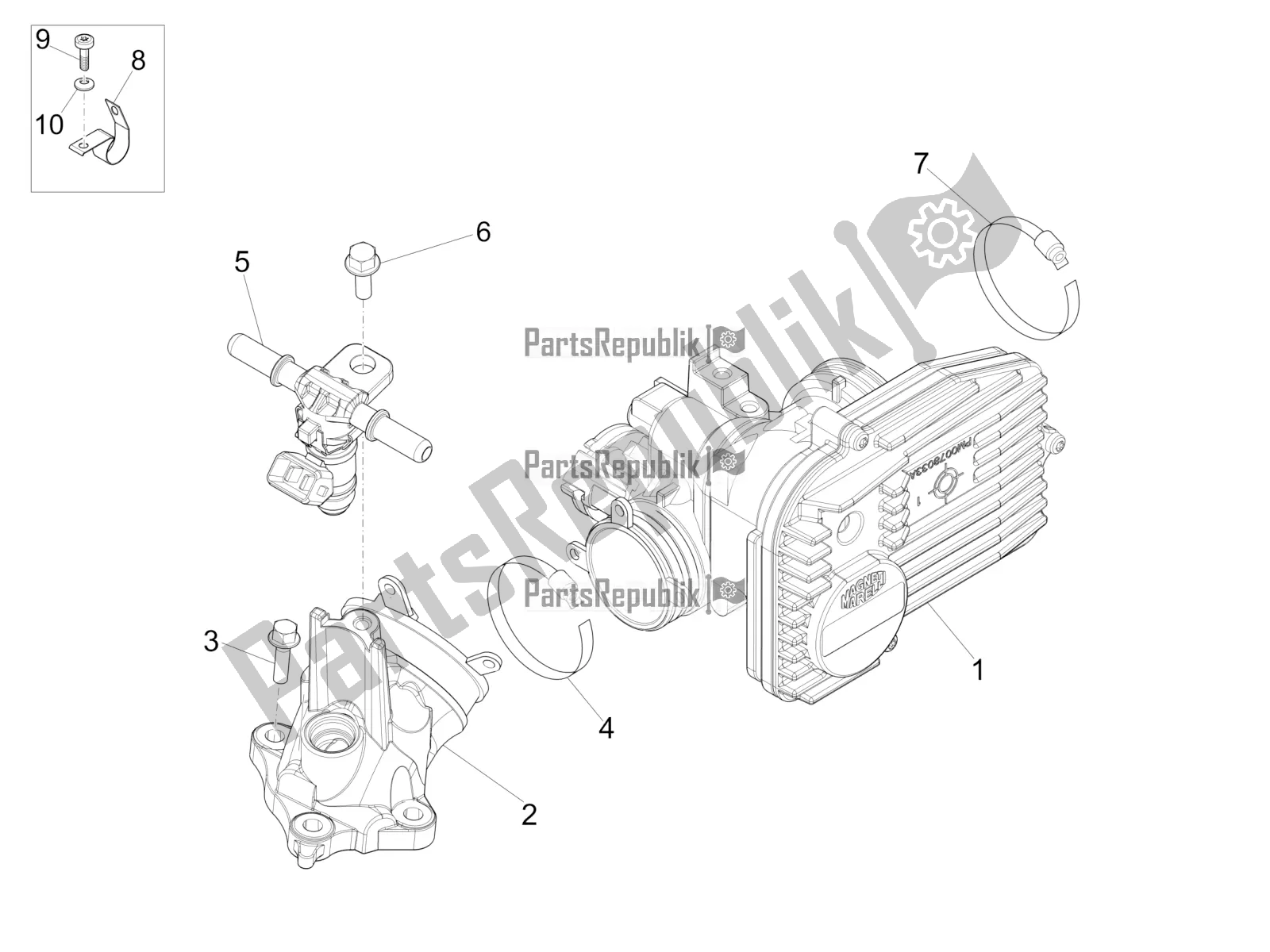 Todas las partes para Throttle Body - Injector - Induction Joint de Vespa GTS 300 4V IE Abs-noabs 2016