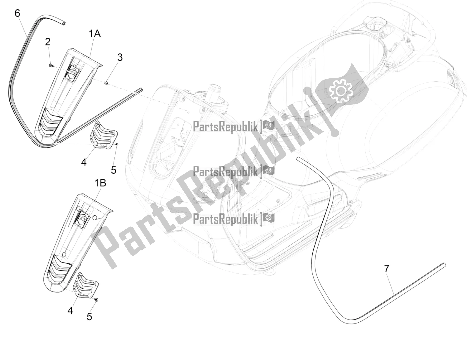 Toutes les pièces pour le Bouclier Avant du Vespa GTS 300 4V IE ABS USA 2016