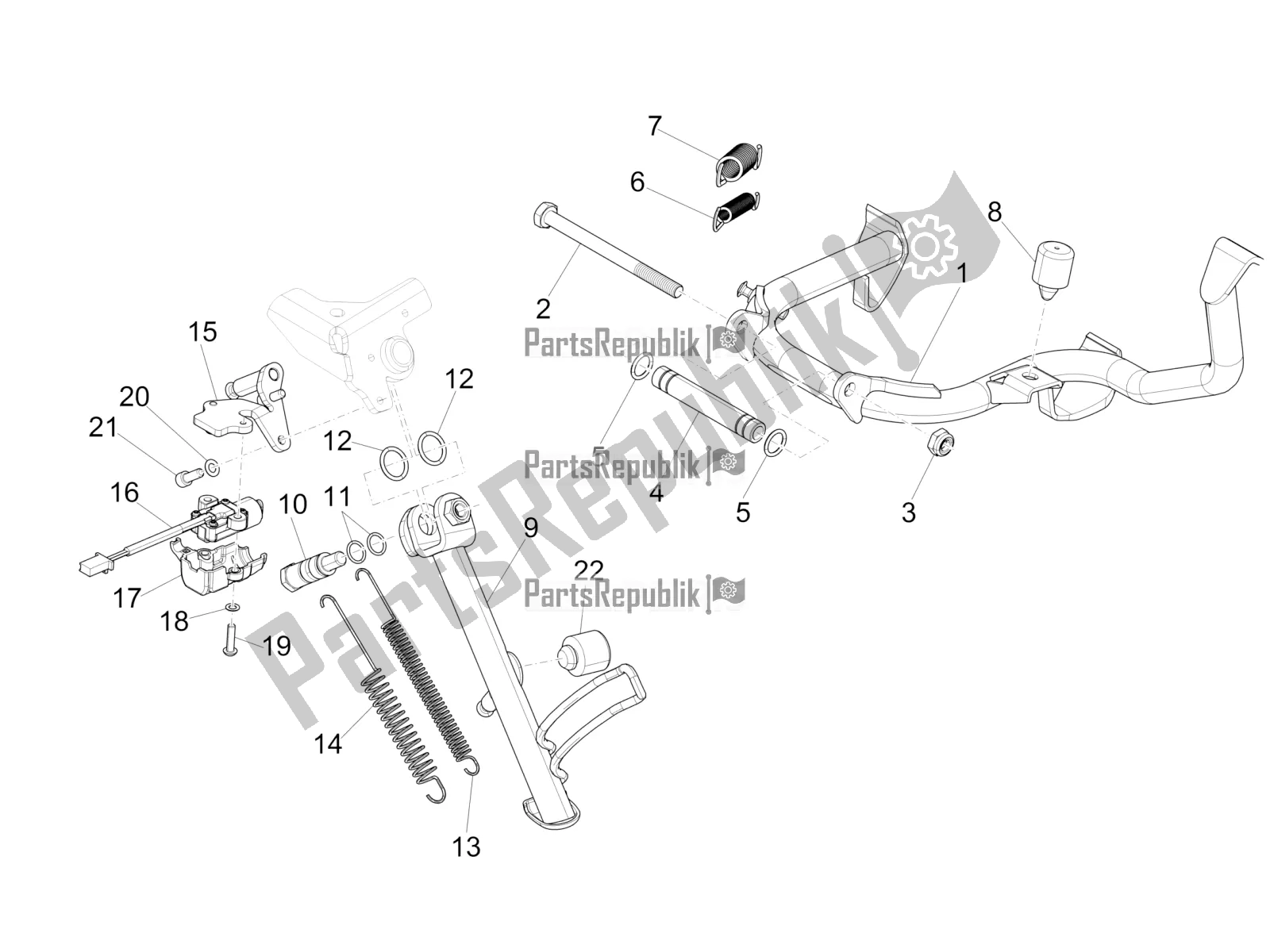 Toutes les pièces pour le Des Stands du Vespa GTS 300 4V IE ABS USA 2016