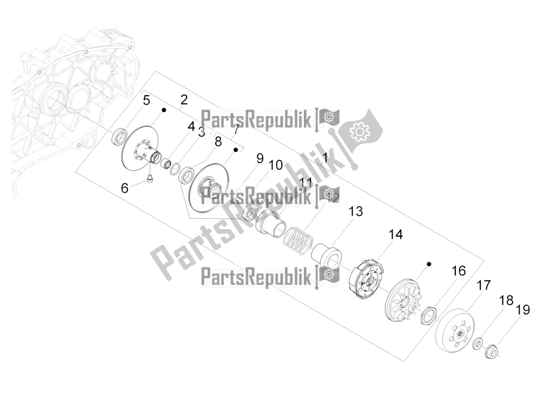 Toutes les pièces pour le Poulie Menée du Vespa GTS 300 4V IE ABS USA 2017