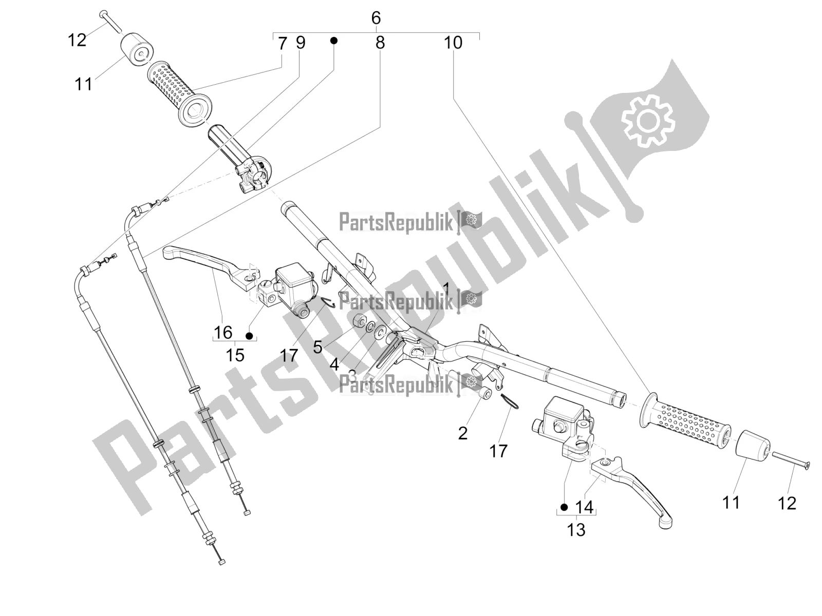 Toutes les pièces pour le Guidon - Master Cil. Du Vespa GTS 300 4V IE ABS USA 2017