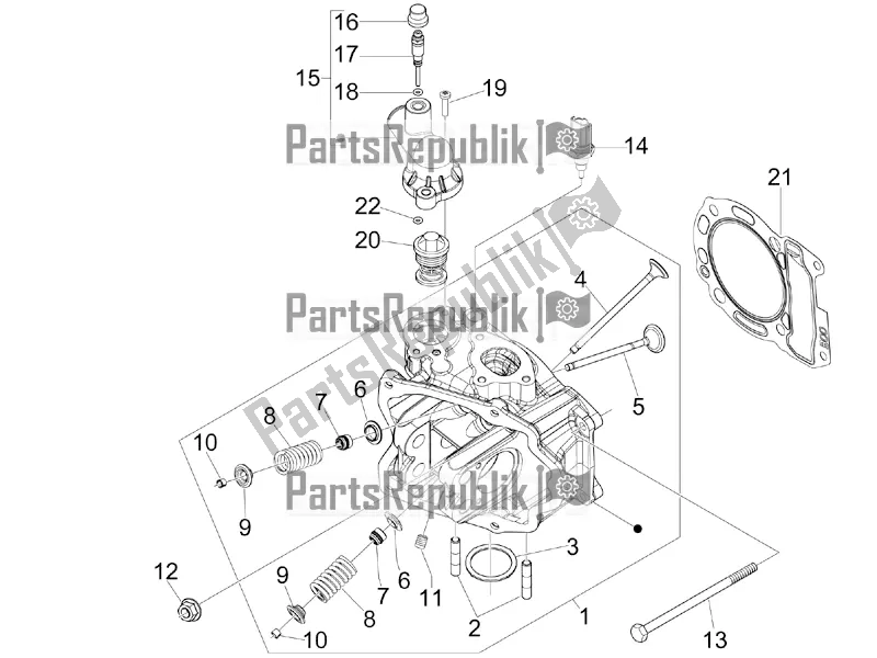 Tutte le parti per il Unità Principale - Valvola del Vespa GTS 300 4V IE ABS USA 2017