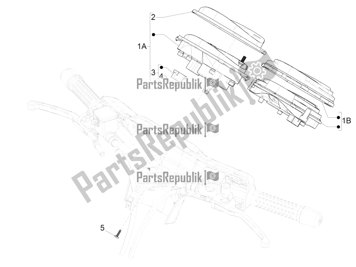 Toutes les pièces pour le Combinaison De Compteurs - Cruscotto du Vespa GTS 300 4V IE ABS USA 2017