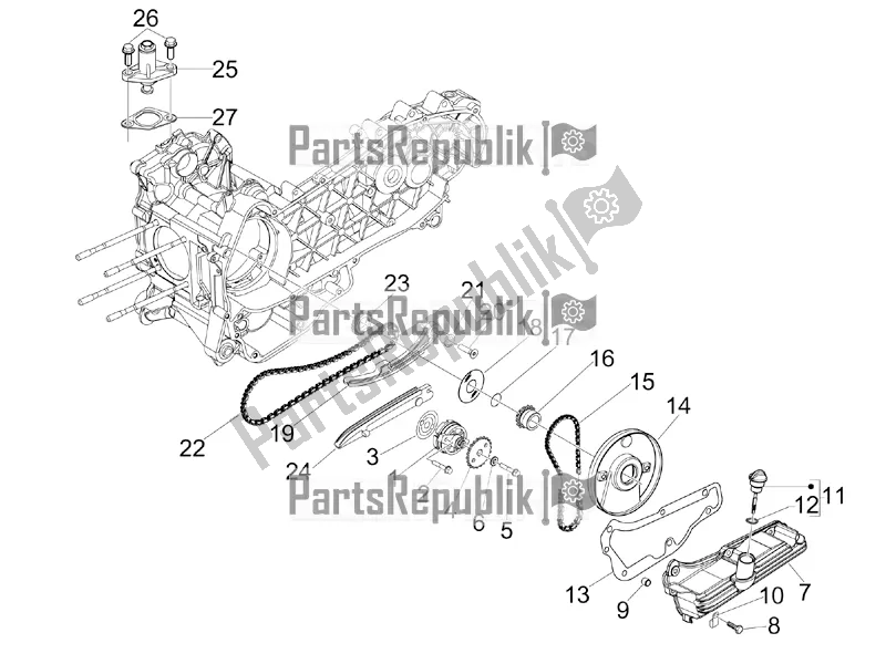 All parts for the Oil Pump of the Vespa GTS 300 4V IE ABS USA 2017