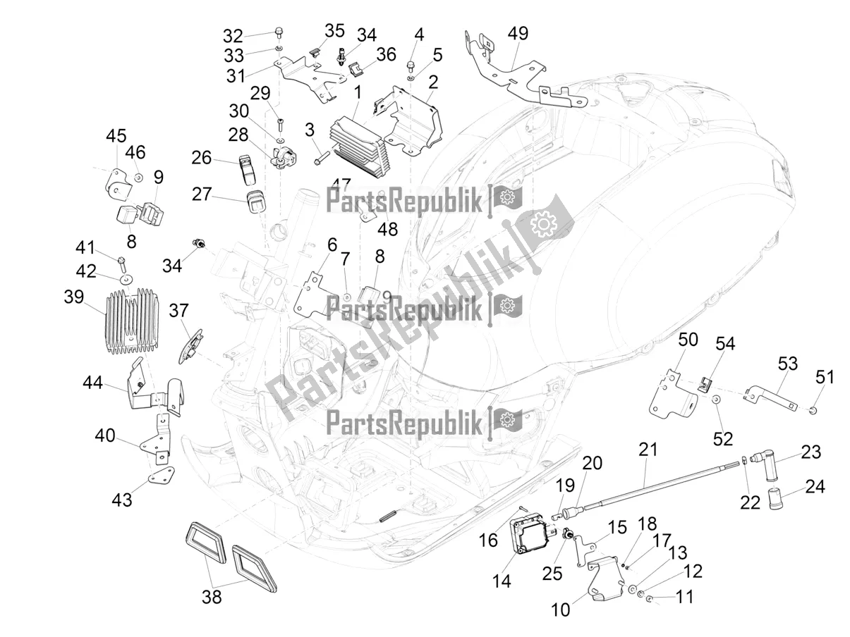 All parts for the Voltage Regulators - Electronic Control Units (ecu) - H. T. Coil of the Vespa GTS 300 4V IE ABS USA 2017