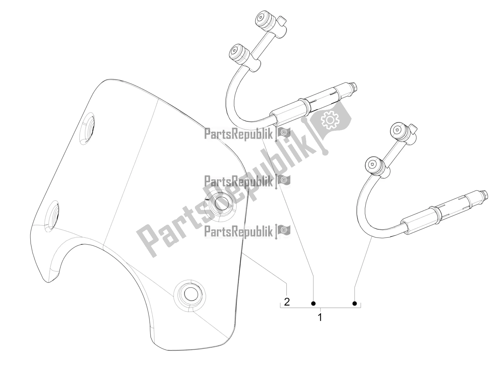 Toutes les pièces pour le Pare-brise - Verre du Vespa GTS 300 4V IE ABS USA 2017