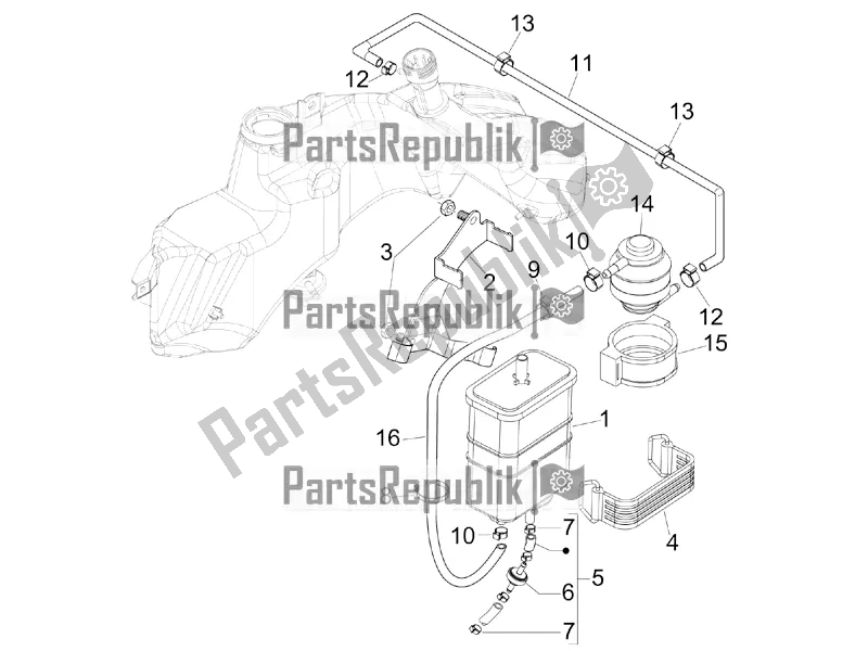 Toutes les pièces pour le Système Anti-percolation du Vespa GTS 300 4V IE ABS USA 2018