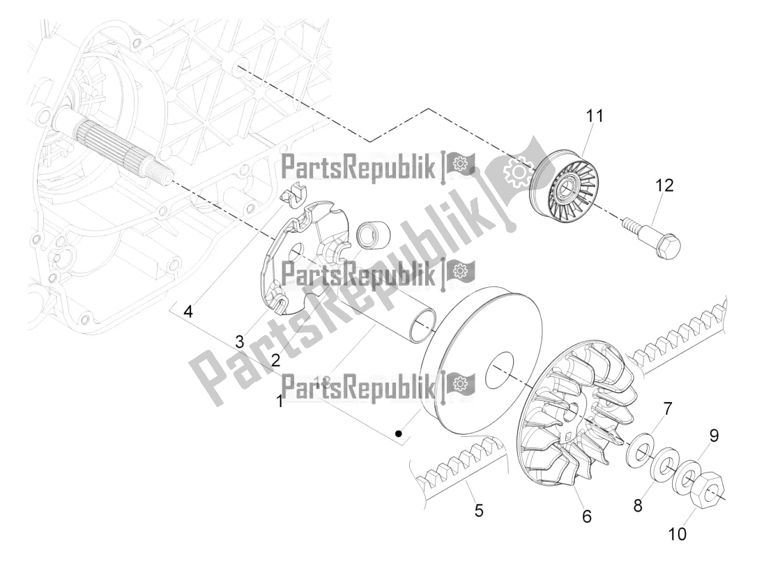 Toutes les pièces pour le Poulie Motrice du Vespa GTS 300 4V IE ABS USA 2018