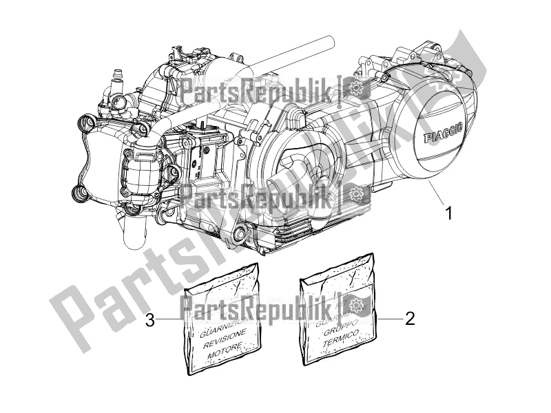 Toutes les pièces pour le Moteur, Assemblage du Vespa GTS 300 4V IE ABS USA 2018