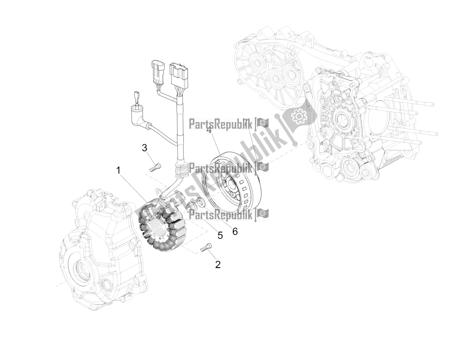 Toutes les pièces pour le Volant Magnéto du Vespa GTS 300 4V IE ABS USA 2018