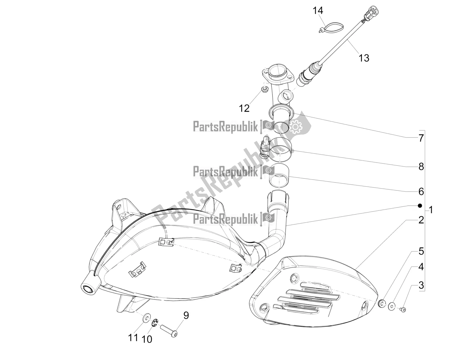 Toutes les pièces pour le Silencieux du Vespa GTS 300 4V IE ABS USA 2018