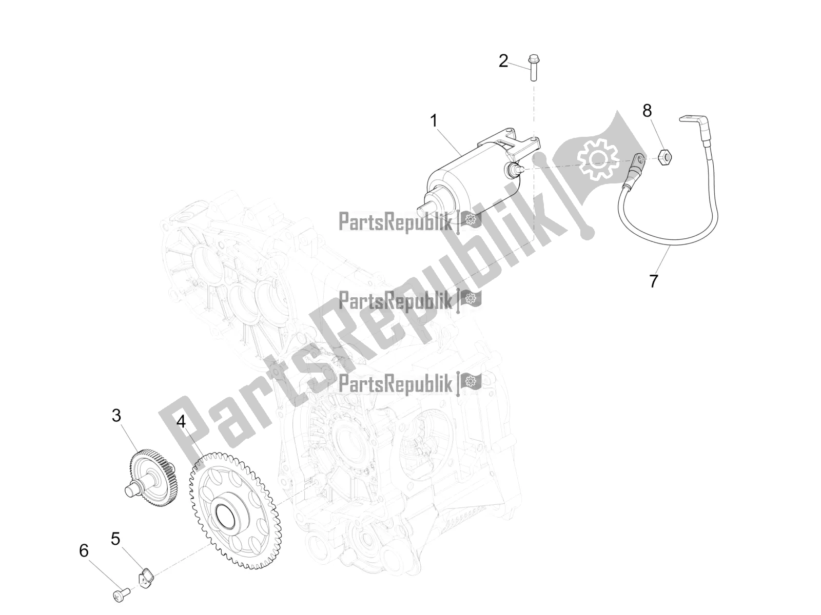 Todas las partes para Stater - Arranque Eléctrico de Vespa GTS 300 4V IE ABS USA 2018