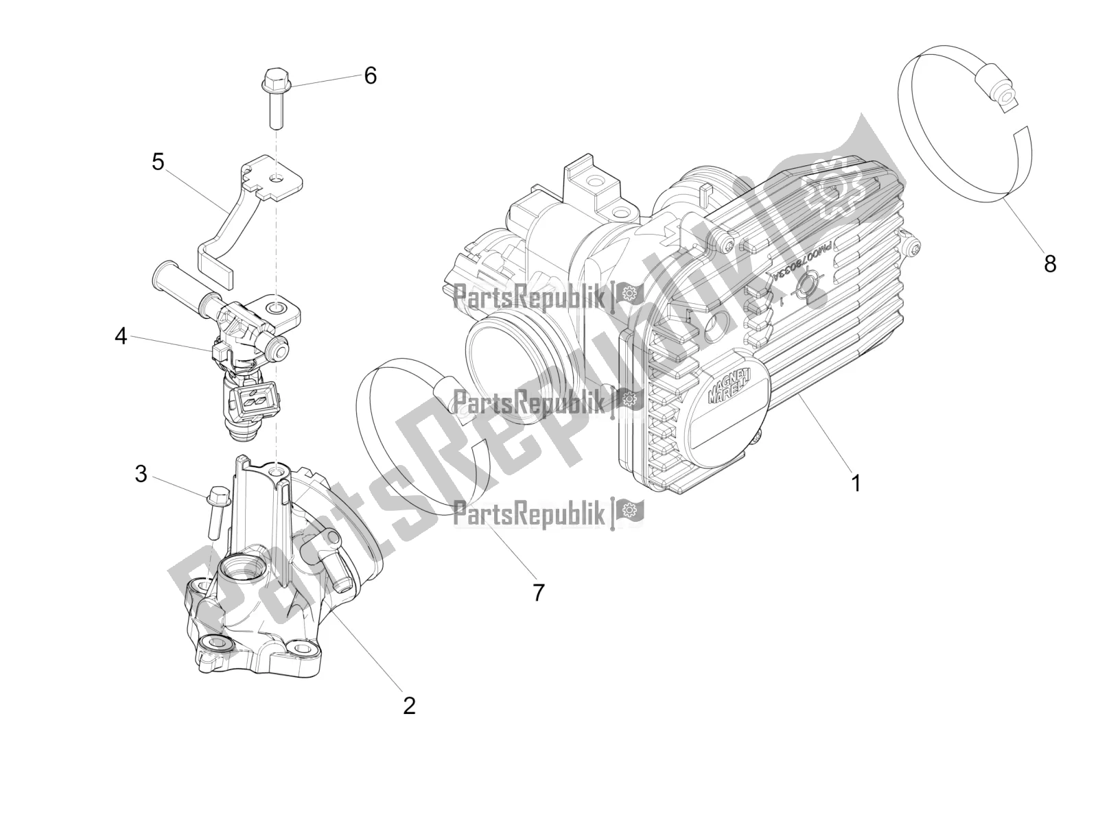 Todas las partes para Throttle Body - Injector - Induction Joint de Vespa GTS 300 4V IE ABS USA 2018