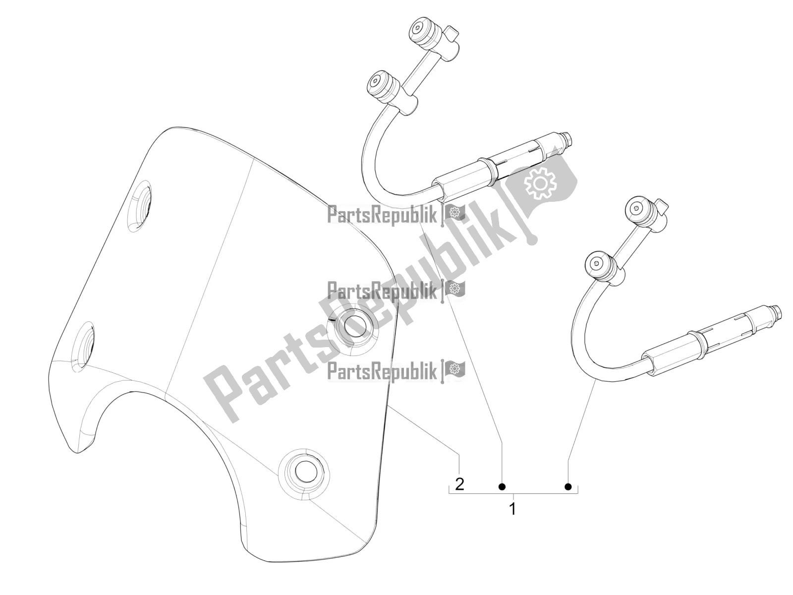 Toutes les pièces pour le Pare-brise - Verre du Vespa GTS 300 4V IE ABS USA 2018