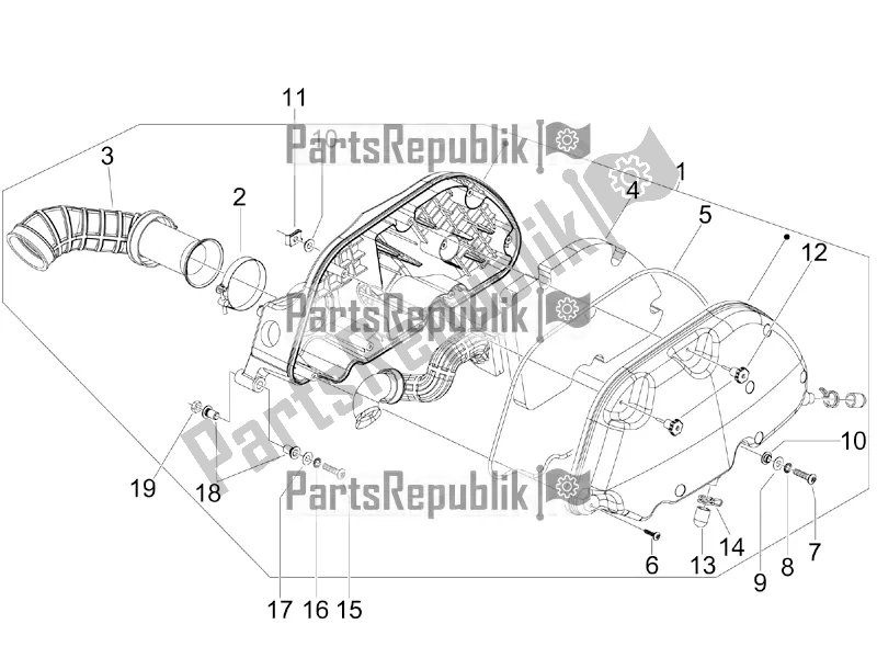 Toutes les pièces pour le Filtre à Air du Vespa GTS 300 \ Super 4V IE ABS 2016