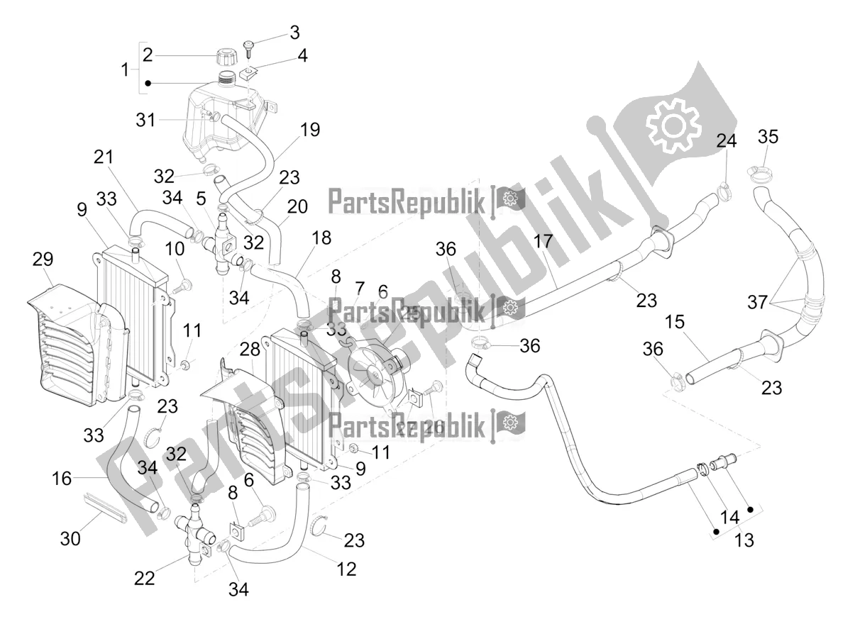 Toutes les pièces pour le Système De Refroidissement du Vespa GTS 300 \ Super 4V IE ABS 2016