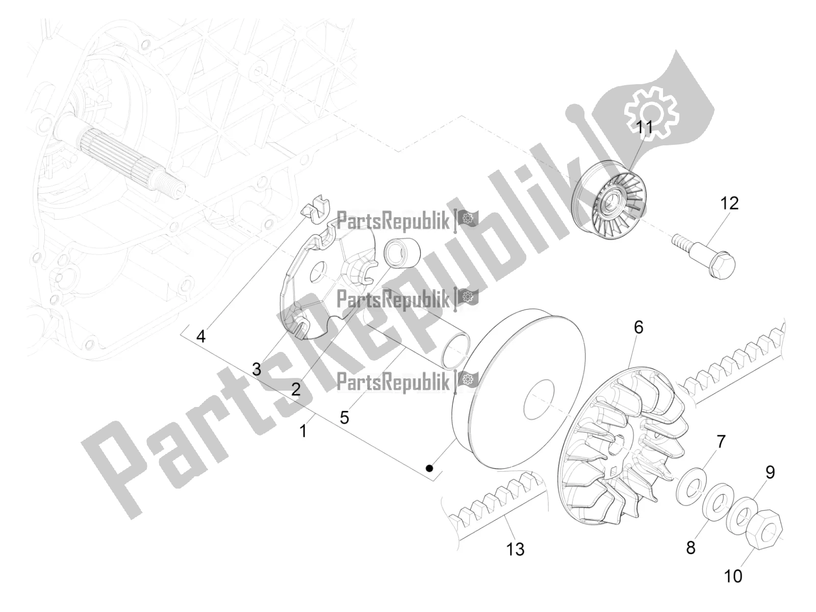 Toutes les pièces pour le Poulie Motrice du Vespa GTS 300 \ Super 4V IE ABS 2016