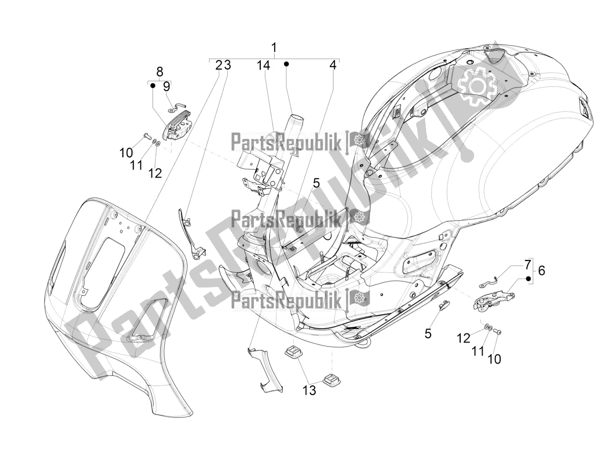 Toutes les pièces pour le Cadre / Carrosserie du Vespa GTS 300 \ Super 4V IE ABS 2016