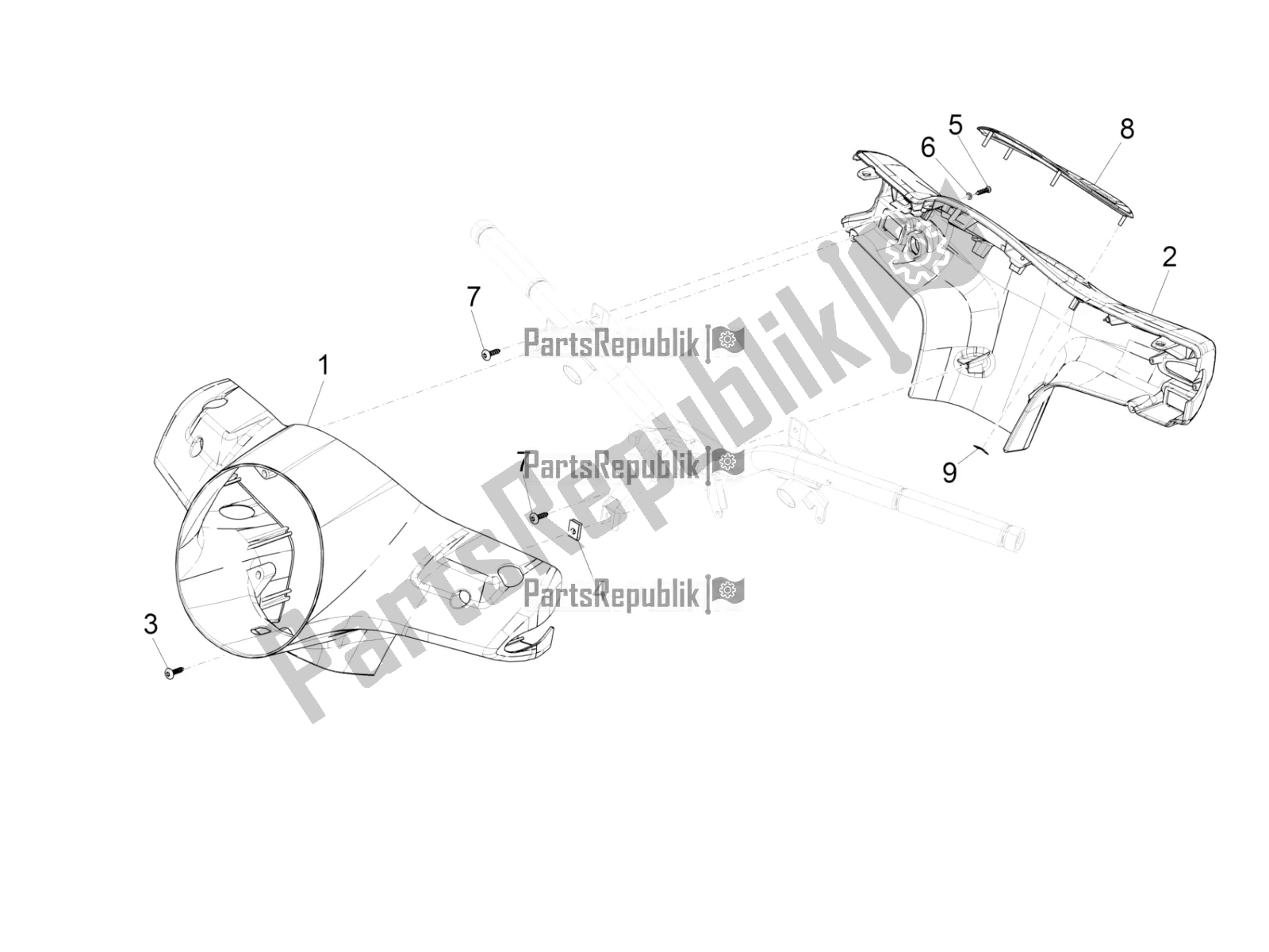 Todas las partes para Coberturas De Manillar de Vespa GTS 300 \ Super 4V IE ABS 2016