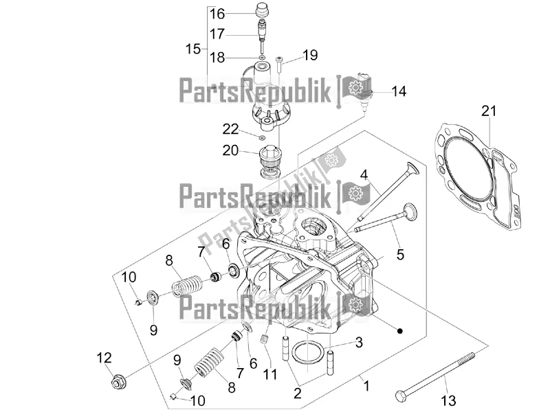 Toutes les pièces pour le Unité De Tête - Valve du Vespa GTS 300 \ Super 4V IE ABS 2016