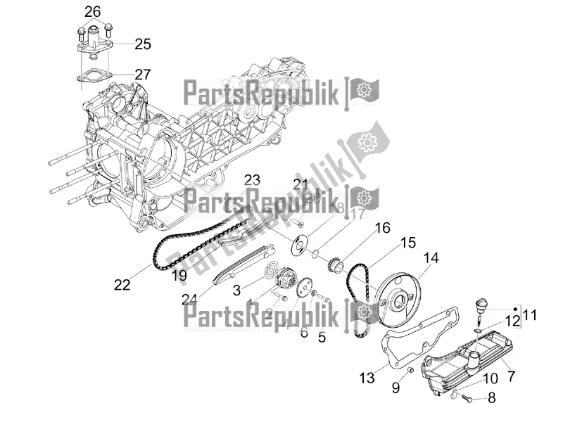 Toutes les pièces pour le La Pompe à Huile du Vespa GTS 300 \ Super 4V IE ABS 2016