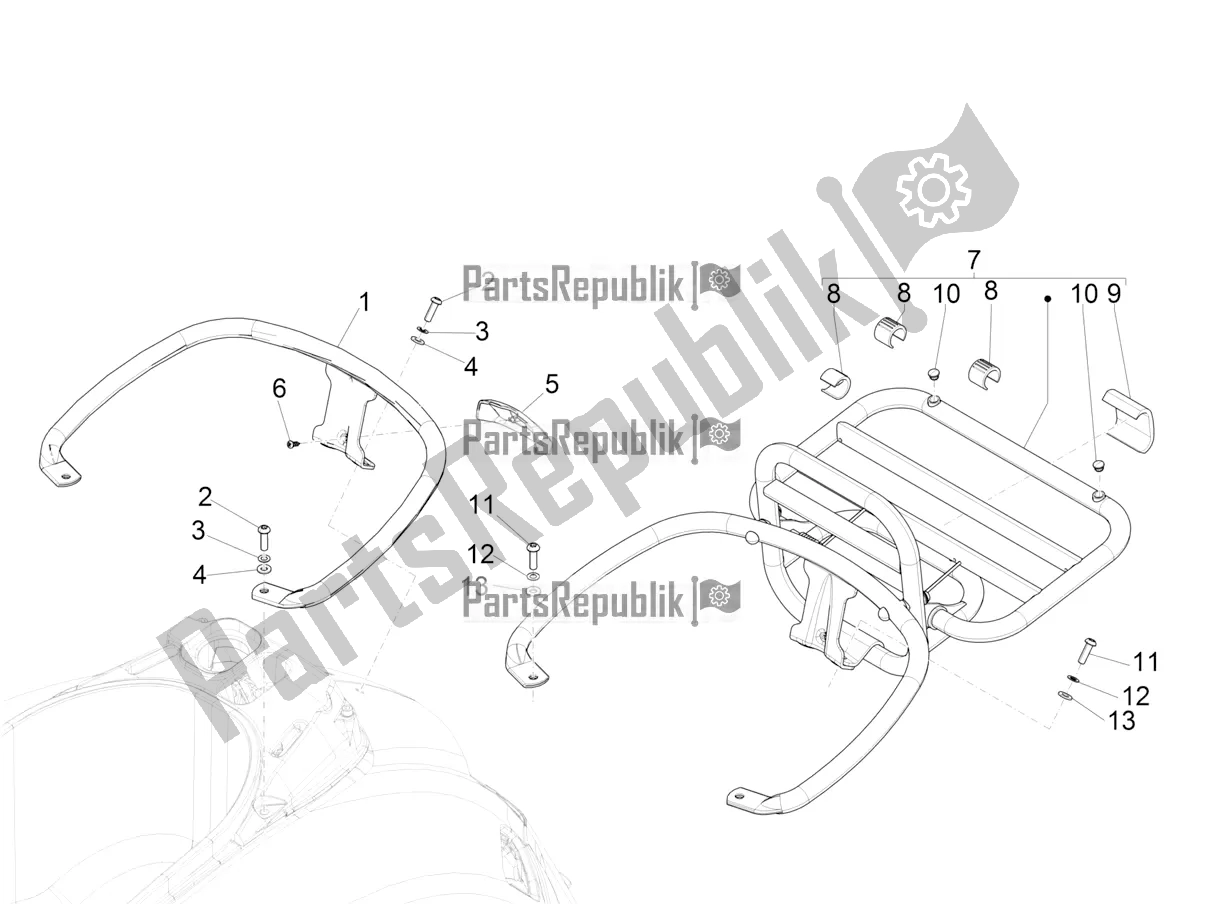 Toutes les pièces pour le Porte-bagages Arrière du Vespa GTS 300 \ Super 4V IE ABS 2016