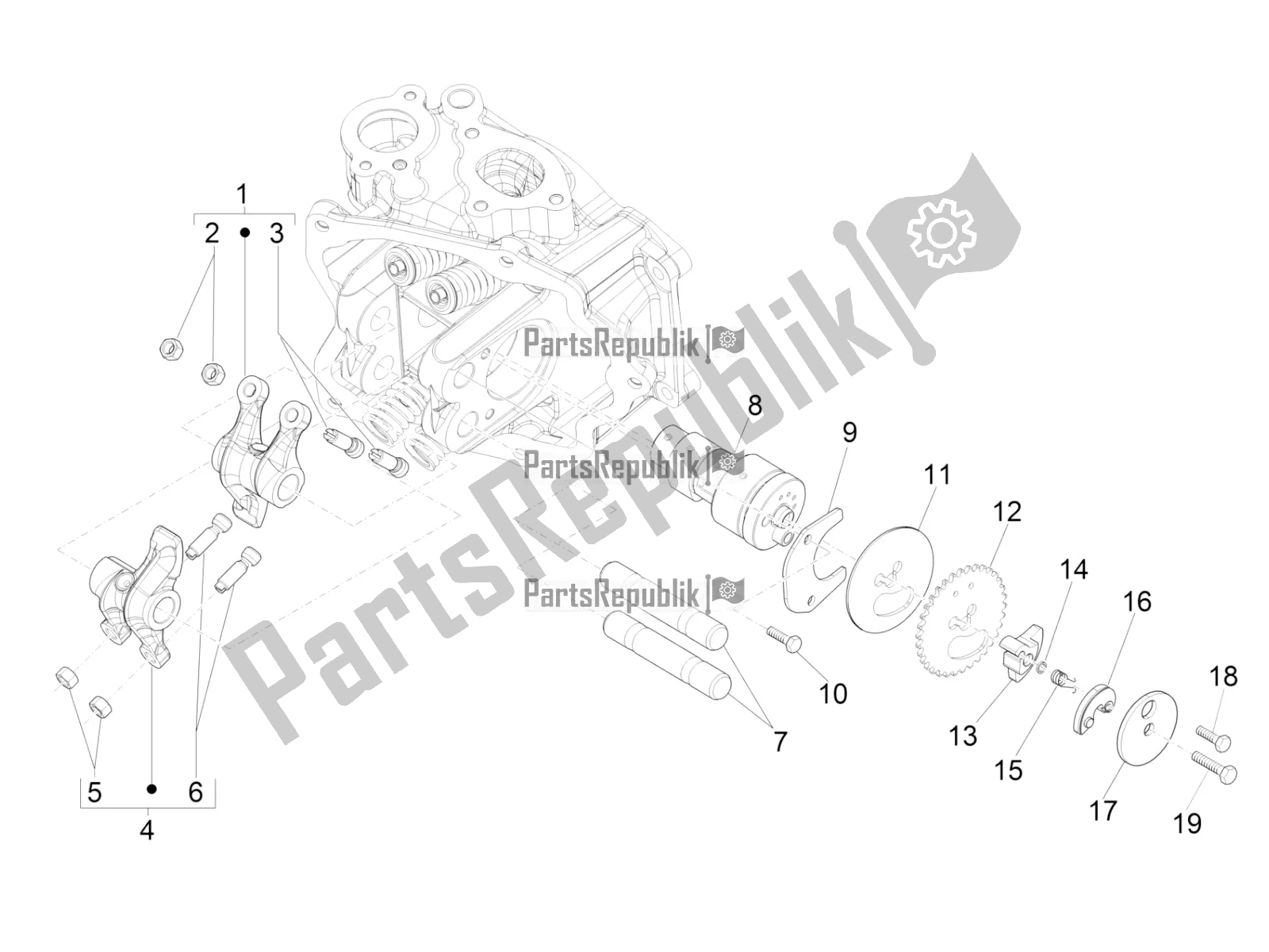 Toutes les pièces pour le Leviers à Bascule Support Unité du Vespa GTS 300 \ Super 4V IE ABS 2016