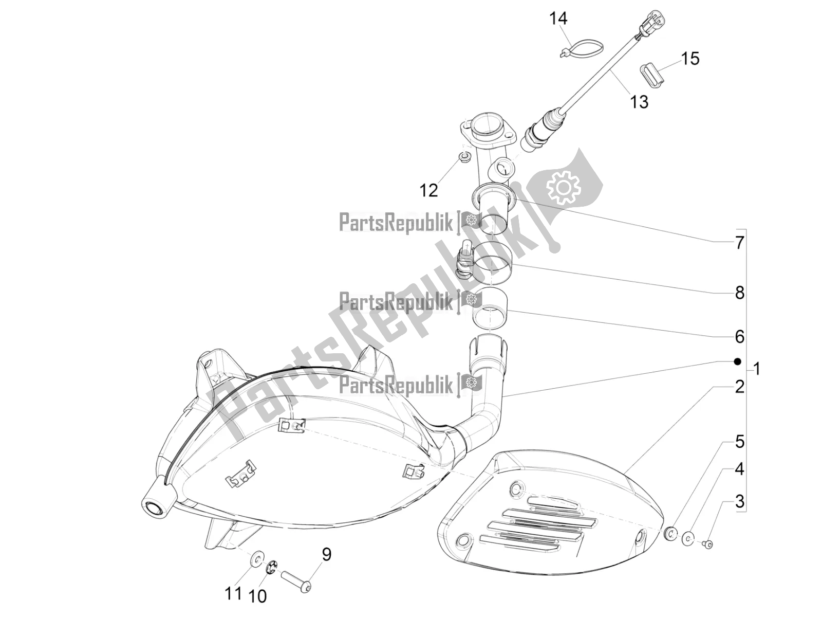 Toutes les pièces pour le Silencieux du Vespa GTS 300 \ Super 4V IE ABS 2016