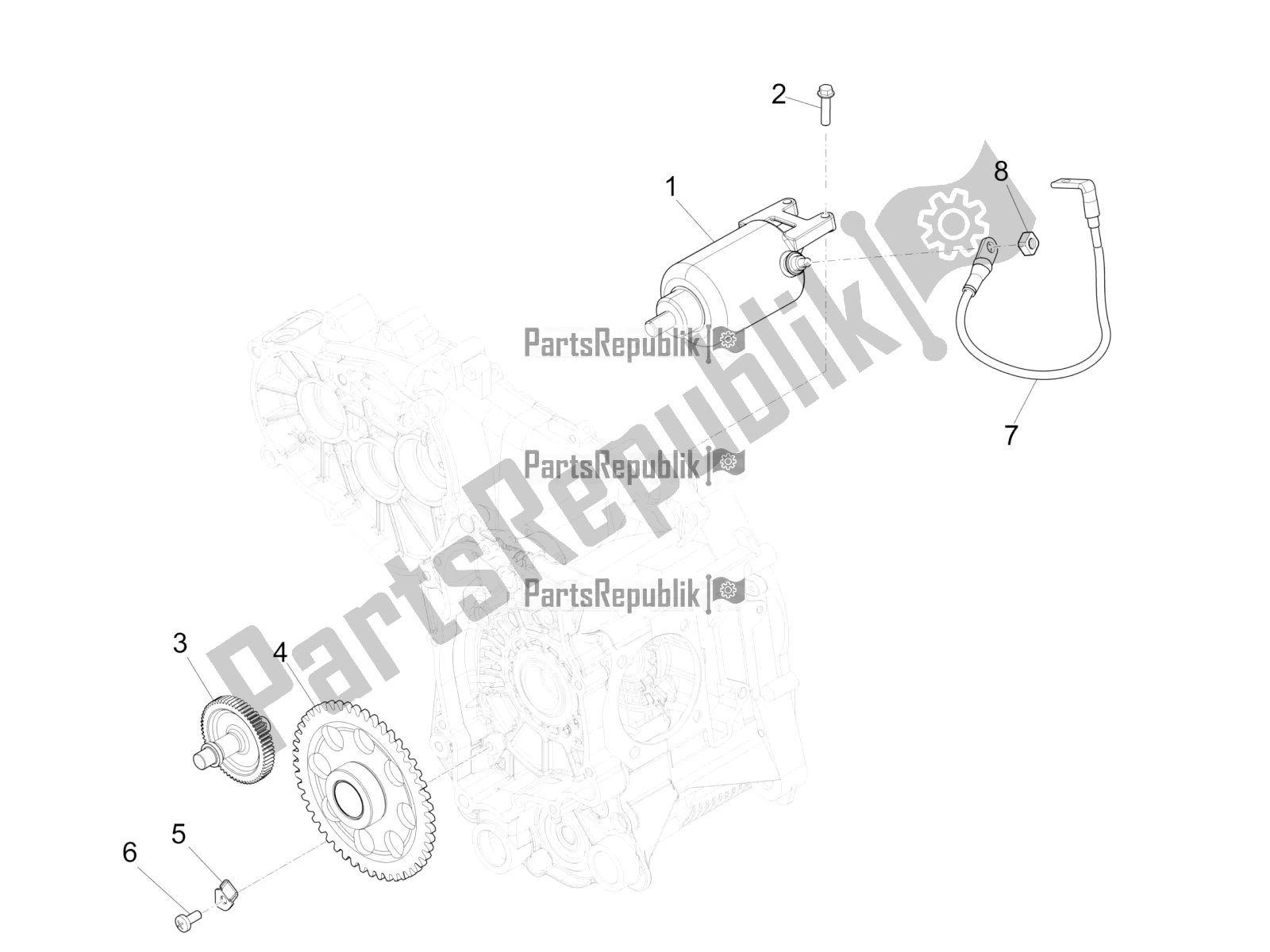 Toutes les pièces pour le Stater - Démarreur électrique du Vespa GTS 300 \ Super 4V IE ABS 2016