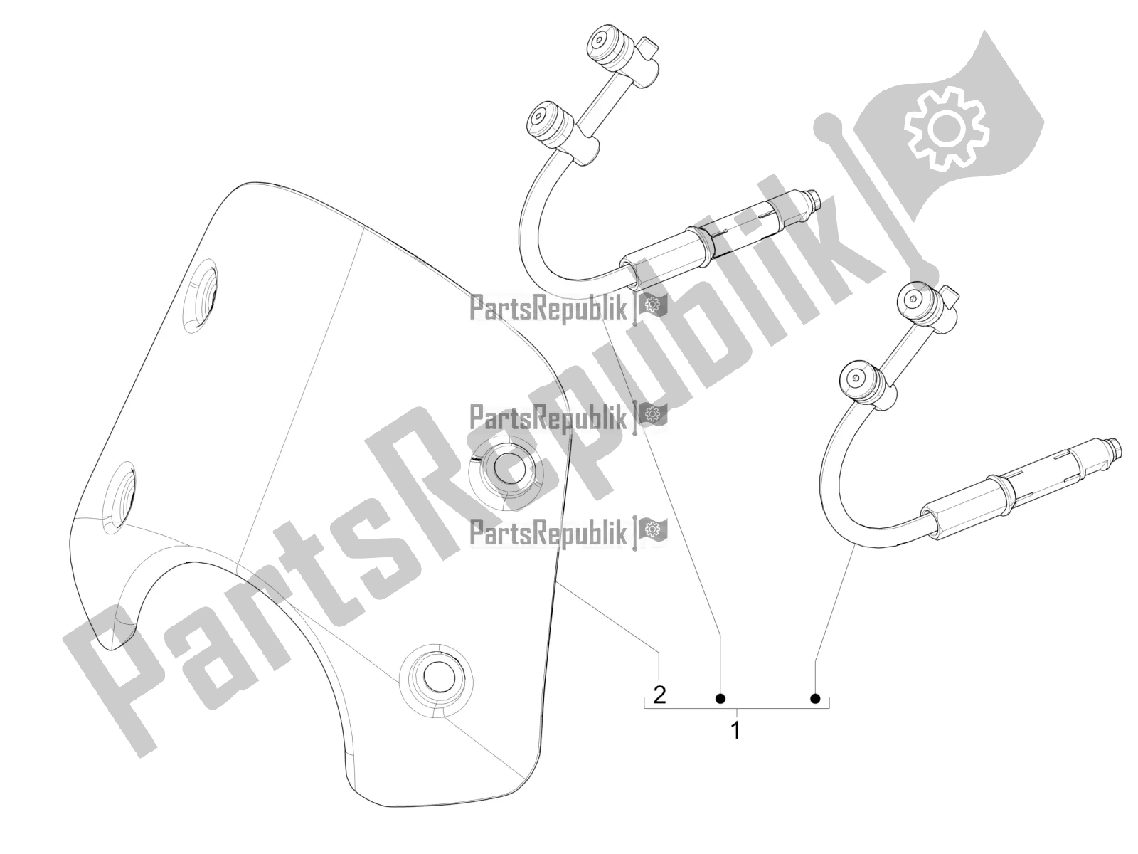 Toutes les pièces pour le Pare-brise - Verre du Vespa GTS 300 \ Super 4V IE ABS 2016