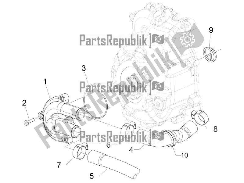 Todas las partes para Bomba De Enfriamiento de Vespa GTS 300 \ Super 4V IE ABS 2017