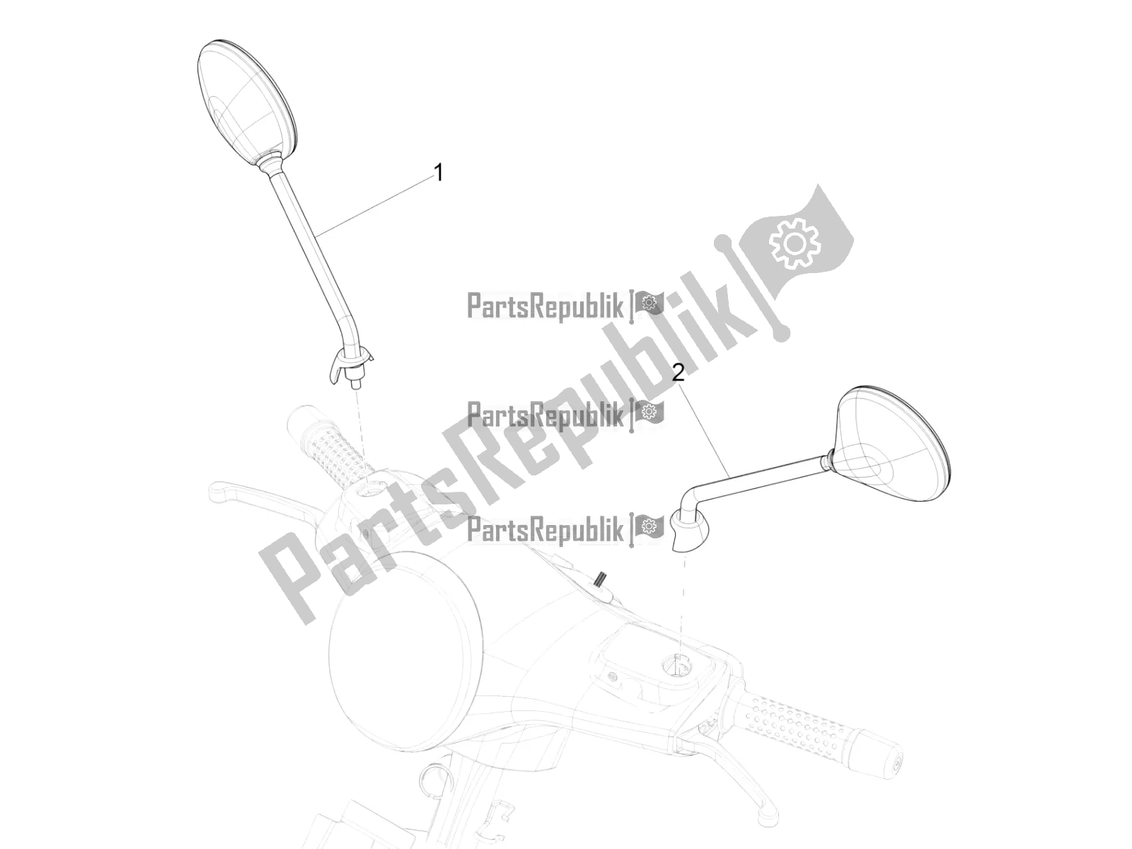 Toutes les pièces pour le Miroir (s) De Conduite du Vespa GTS 300 \ Super 4V IE ABS 2017