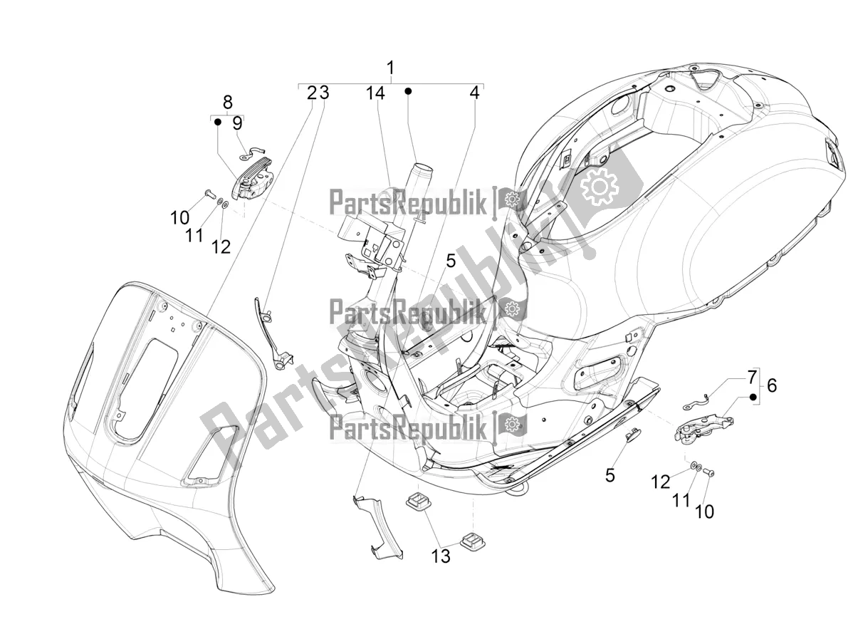 Toutes les pièces pour le Cadre / Carrosserie du Vespa GTS 300 \ Super 4V IE ABS 2017